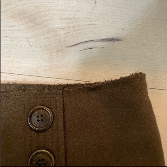 Tory Burch Brown Wool Wide Leg Sailor Button Front Dress Slacks Pants size 2 - Picture 5 of 13